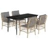 vidaXL Set Pranzo da Giardino 5 pz con Cuscini Beige Misto Polyrattan