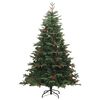 vidaXL Albero Natale Artificiale Incernierato con Pigne e Bacche 210cm