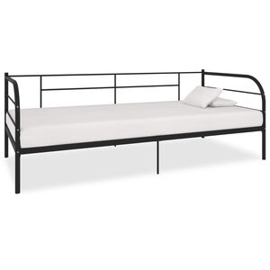vidaXL Telaio Divano Letto Nero in Metallo 90x200 cm