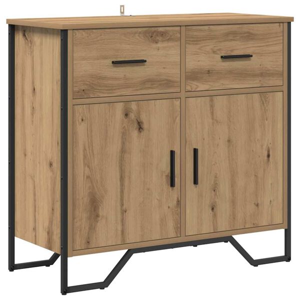 vidaXL Credenza con cassetto Rovere artigianale 79,5 x 35,5 x 74,5 cm