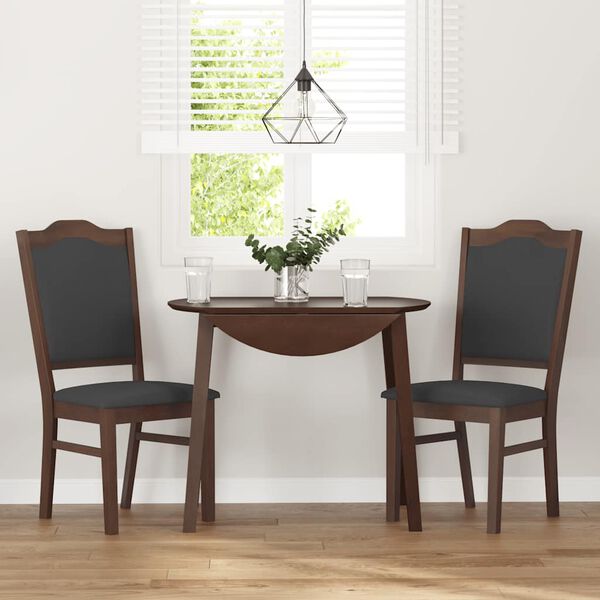 vidaXL Sedie da Pranzo con Cuscini 2pz Marrone Legno Massello di Hevea