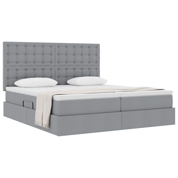 vidaXL Letto con Contenitore con materasso Grigio chiaro 180 x 200 cm