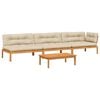 vidaXL Set Divani Pallet Giardino 4pz Cuscini Legno Massello Acacia