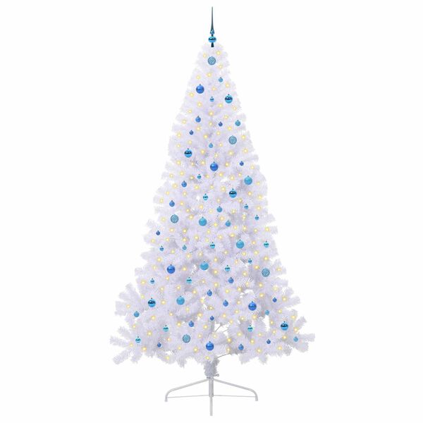 vidaXL Albero di Natale artificiale Bianco 240 cm PVC e Acciaio