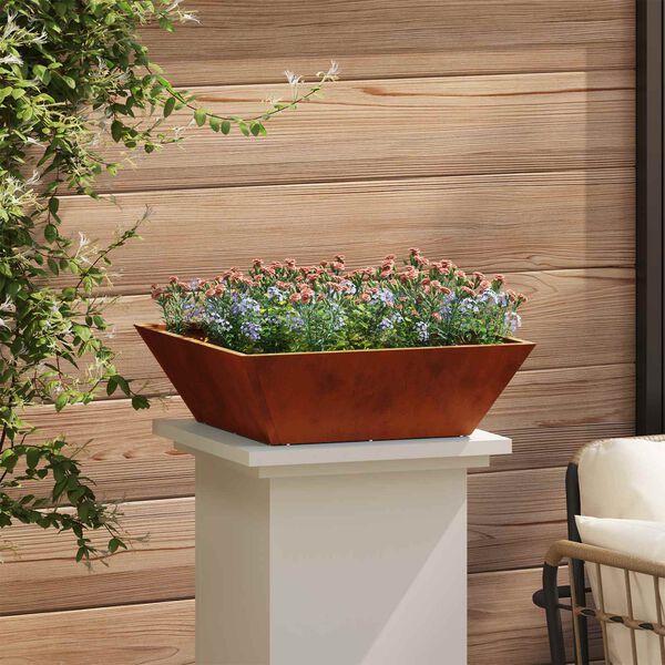 vidaXL Vaso da giardino 5 pcs Ruggine 50 x 50 x 15 cm