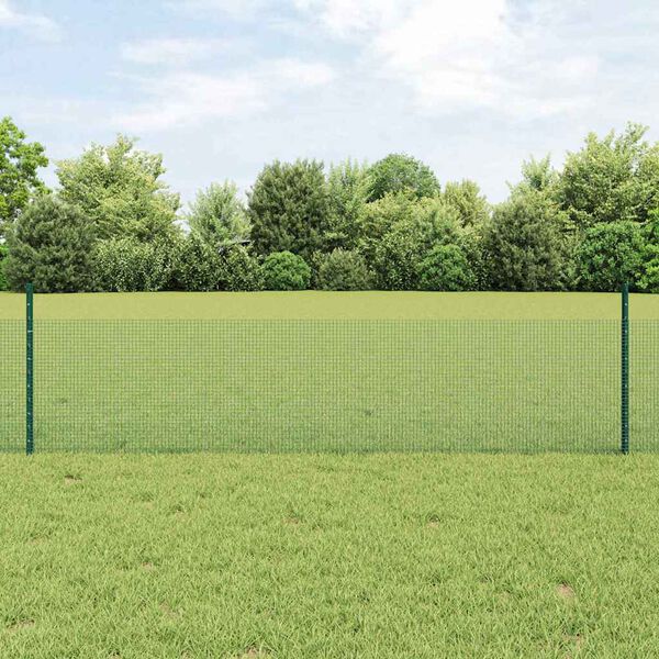 vidaXL Recinzione con Posto Verde 0,5 x 50 m Acciaio e PVC