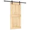 vidaXL Porta Scorrevole con Set Hardware 95x210 cm Legno Massello Pino