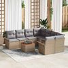vidaXL Set Divano da Giardino 9 pcs Beige e Grigio Chiaro polyrattan