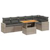 vidaXL Set Divani da Giardino 7 pz con Cuscini Grigio in Polyrattan