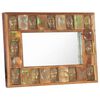 vidaXL Specchio Decorato con Buddha 80x50cm Legno Massello di Recupero