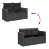 vidaXL Set Divani da Giardino 4 pz con Cuscini Nero in Polyrattan