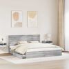 vidaXL Letto con Contenitore con testiera Grigio Sonoma 180 x 200 cm