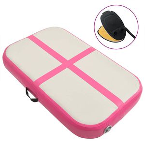 vidaXL Tappetino Ginnastica Gonfiabile con Pompa 60x100x15 cm PVC Rosa