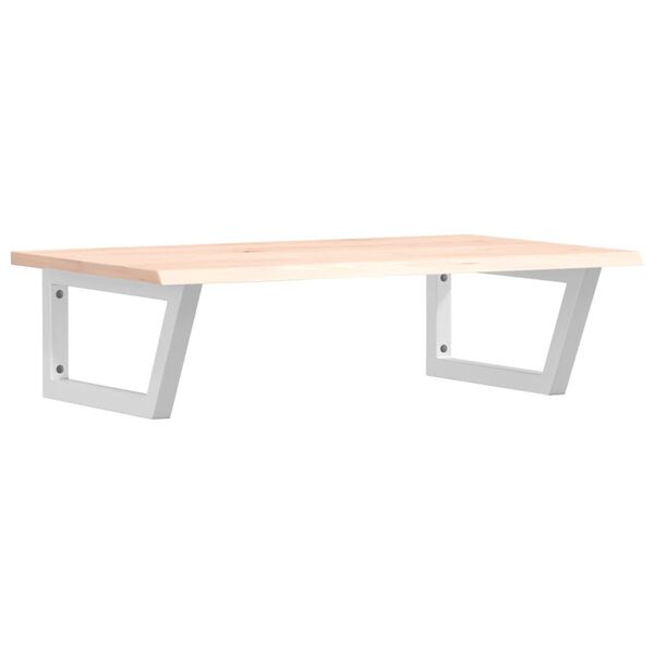 vidaXL Ripiano a Parete per Lavabo in Acciaio e Massello di Rovere