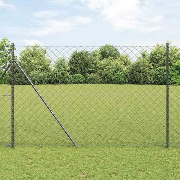 vidaXL Palo della recinzione Grigio 10 x 1,5 m (maglia 40 x 40 mm)