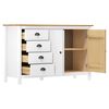 vidaXL Credenza Hill Bianca 130x40x80 cm in Legno Massello di Pino