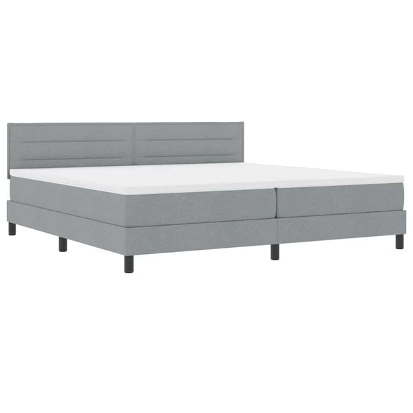 vidaXL Letto a molle con materasso Grigio chiaro 200 x 200 cm Tessuto