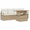 vidaXL Set Divano da Giardino 5 pz Beige Poly Rattan