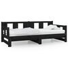vidaXL Dormeuse Estraibile Nera in Legno Massello di Pino 2x(90x190)cm