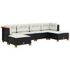 vidaXL Set Divano da Giardino 6 pz con Cuscini Nero in Polyrattan