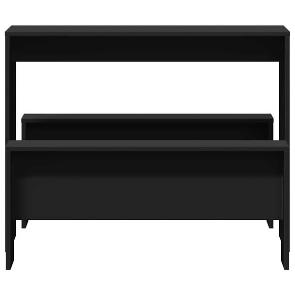 vidaXL Set Tavolo da Pranzo e Panche 3 pz Nero in Truciolato
