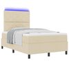 vidaXL Letto a molle con materasso con led Crema 120 x 190 cm Tessuto