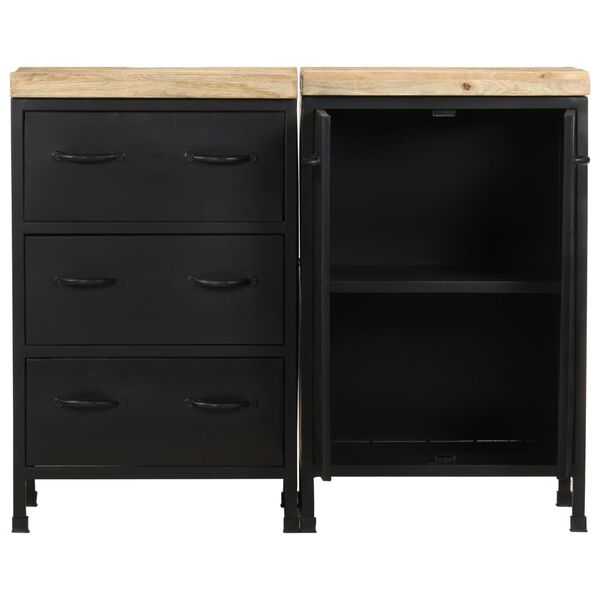 vidaXL Credenza con 3 Cassetti e 2 Ante in Massello di Mango Grezzo