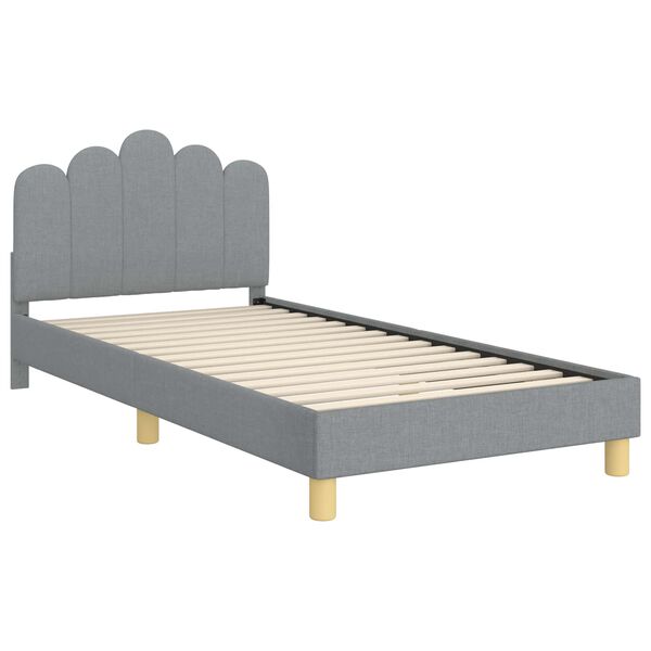vidaXL Struttura letto bambini con testata Grigio chiaro 90 x 200 cm