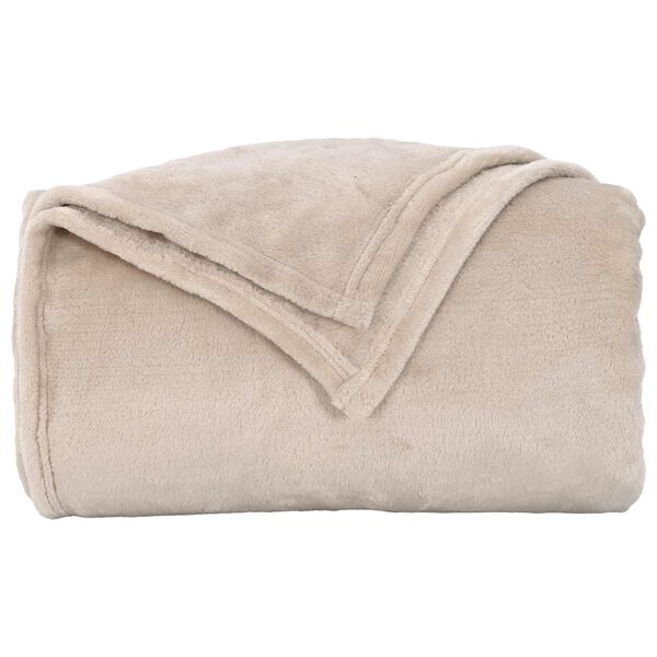 vidaXL Coperta Beige 150 x 200 cm Panno