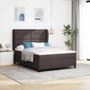 vidaXL Letto a molle con materasso Marrone scuro 140 x 190 cm Tessuto