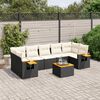 vidaXL Set Divani da Giardino con Cuscini 8 pz Nero in Polyrattan