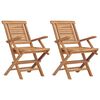 vidaXL Sedie pieghevoli 2 pezzi 56x63x90 cm Legno massello di teak