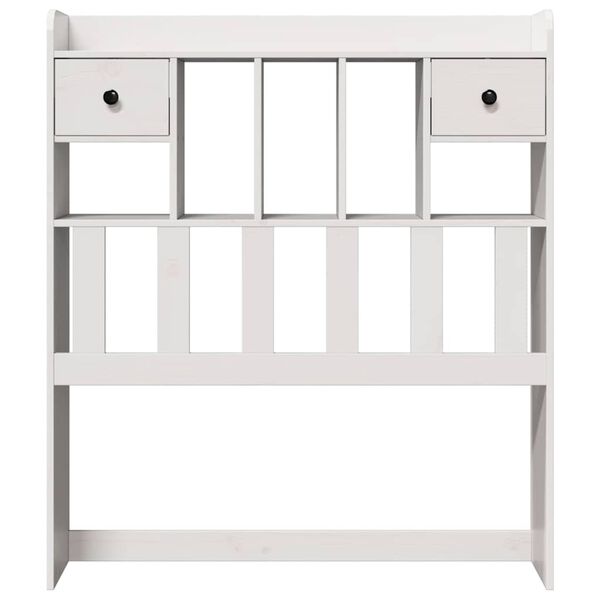 vidaXL Testiera con Ripiani Bianca 90 cm in Legno Massello di Pino