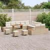 vidaXL Set Divano da Giardino 14 pcs Beige polyrattan