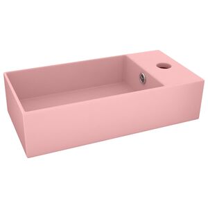 vidaXL Lavandino con Troppopieno in Ceramica Rosa Opaco