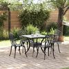 vidaXL Set di Tavolo da Giardino 5 pcs Nero Alluminio pressofuso