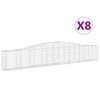vidaXL Cesti Gabbioni ad Arco 8 pz 400x30x60/80 cm Ferro Zincato