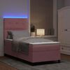 vidaXL Letto a Sorgente LED con materasso Rosa 80 x 200 cm Tessuto