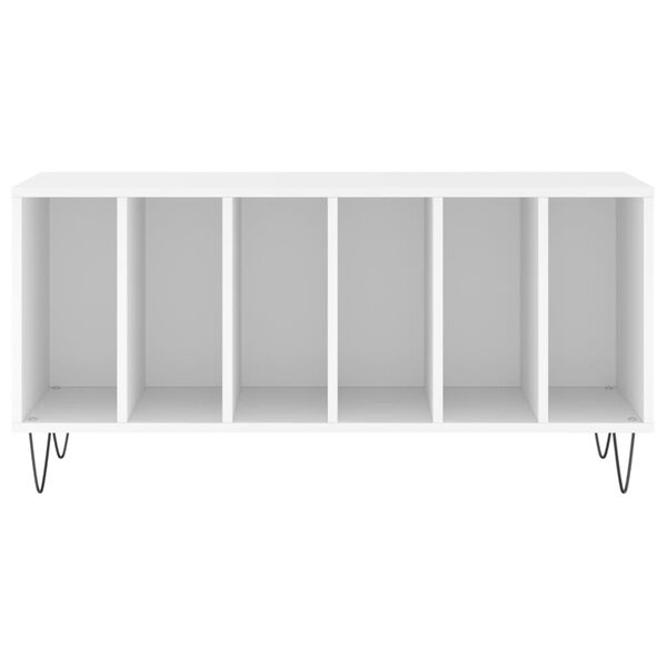 Mobile Porta Dischi VidaXL - 84.5x38x89cm In Legno Multistrato Bianco Lucido