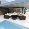 vidaXL Set Divani da Giardino 6 pz con Cuscini in Polyrattan Marrone