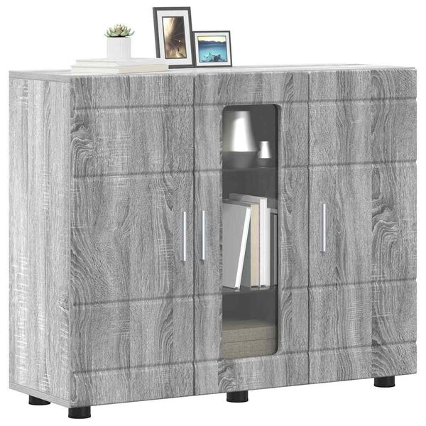 vidaXL Credenza Grigio sonoma 55,5 x 29 x 100 cm Legno multistrato