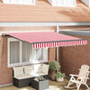 vidaXL Tenda Retrattile Rosso e Bianco 350 x 250 cm