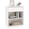vidaXL Mobile Consolle Bianco 60x34x75 cm in Legno Massello di Pino
