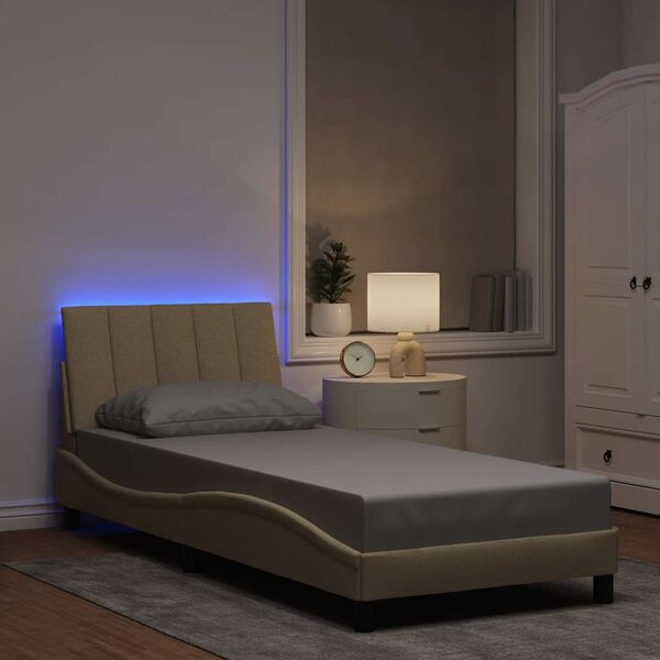 vidaXL Giroletto senza Materasso Hanko Crema 90x190 cm in Tessuto