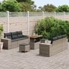 vidaXL Set Divano da Giardino 9 pcs Grigio Poly Rattan