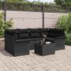 vidaXL Set Divano da Giardino 7 pcs Nero Poly Rattan