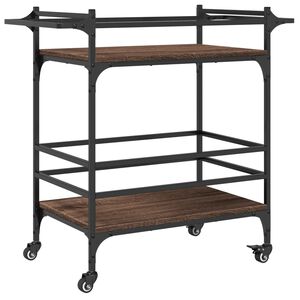 vidaXL Carrello Cucina Rovere Marrone 82x40x78,5 cm Legno Multistrato