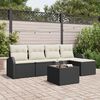 vidaXL Set di divani con cuscino 6 pcs Nero e Bianco polyrattan