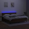 vidaXL Letto a Molle Materasso e LED Marrone Scuro 160x200 cm Tessuto