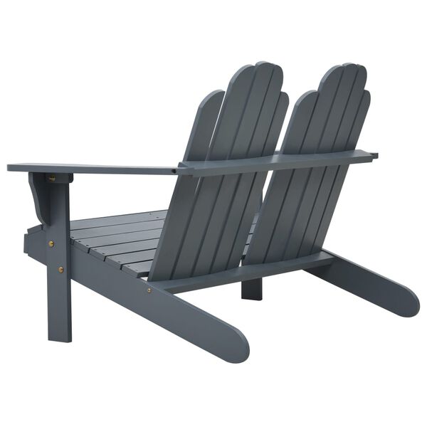 vidaXL Sedia Adirondack Doppia in Legno Grigio